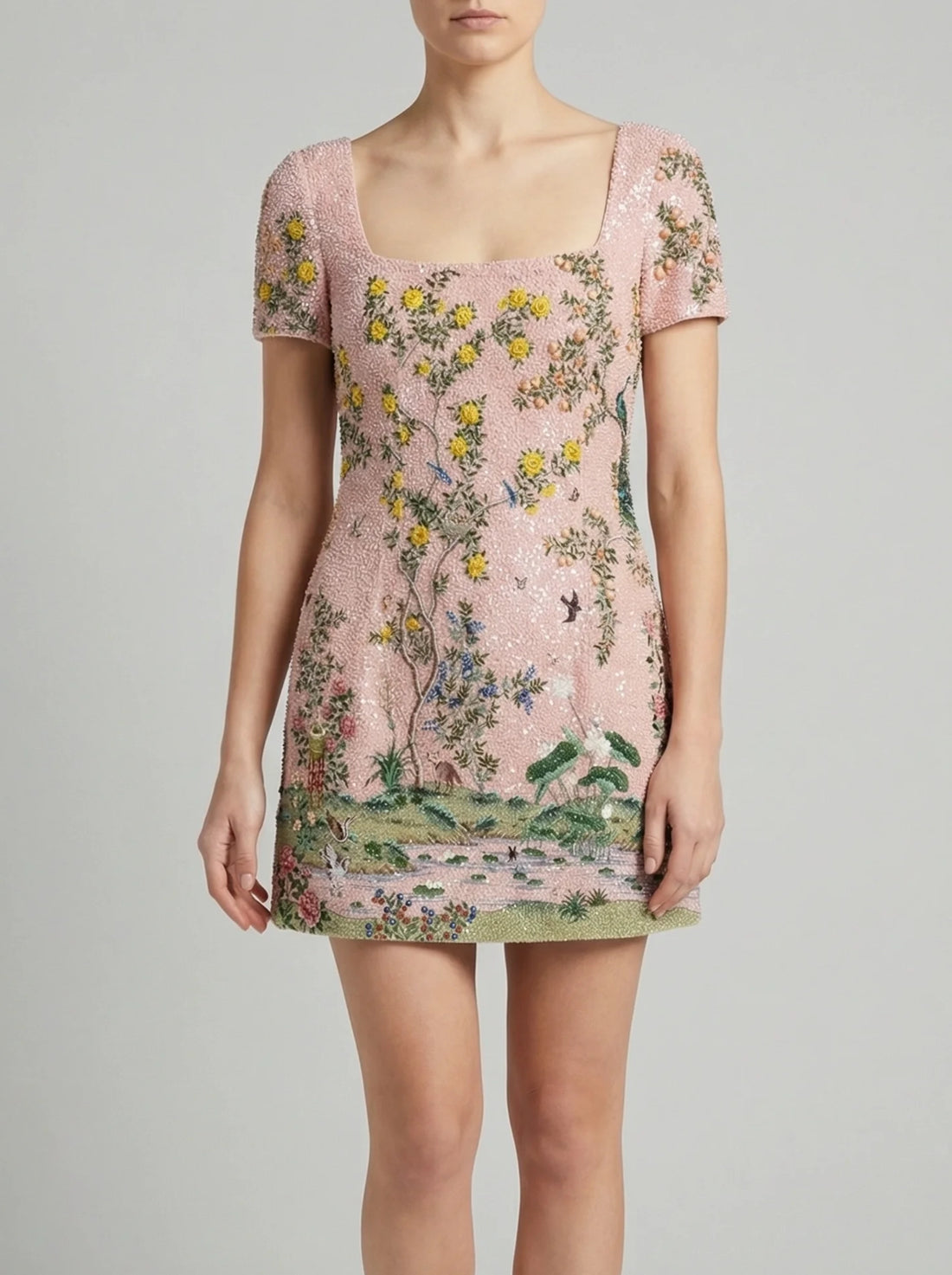 Blush Eden Sleeve Embellished Dress