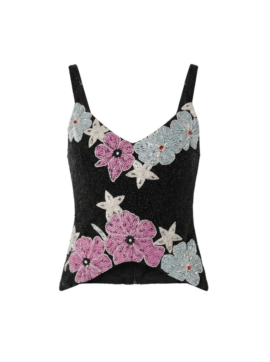 Black Flower Star Co-ord Skirt