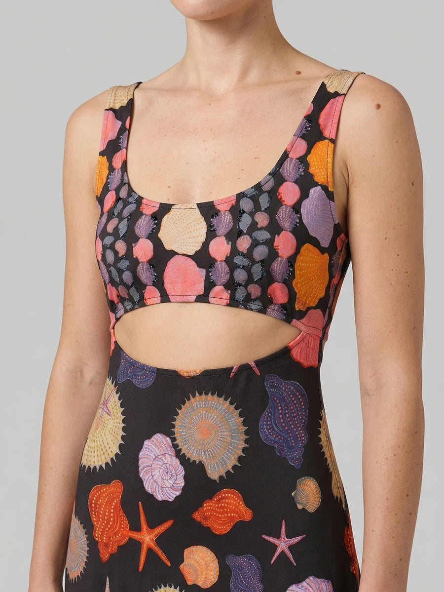 Midnight Reef Cut-Out Mini Dress