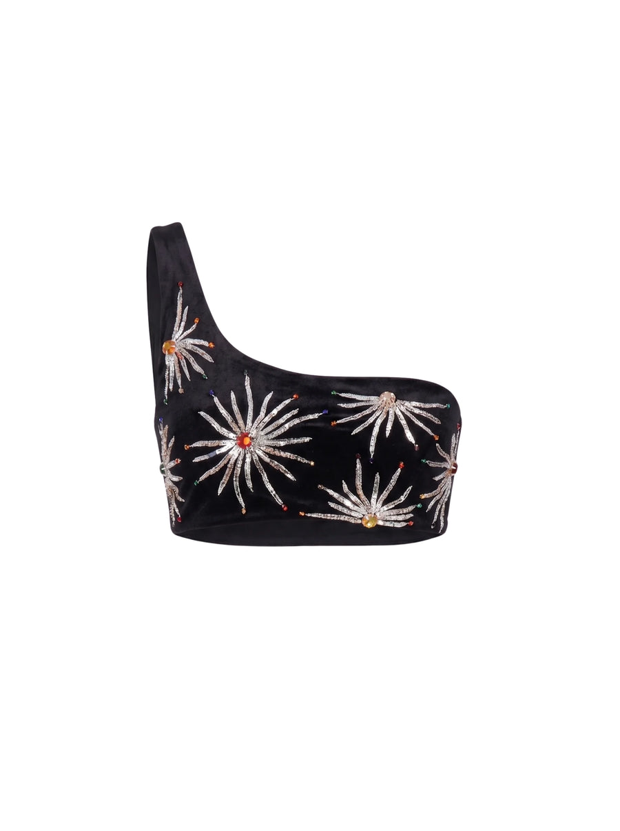 Callie Co-ord One Shoulder Black Top