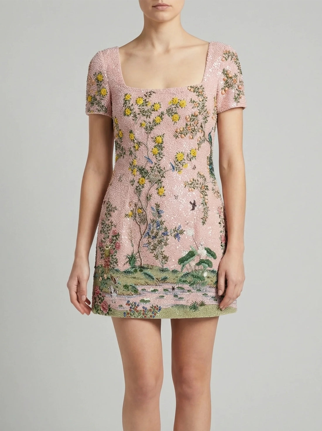 Pink Enchanted Garden Mini Dress