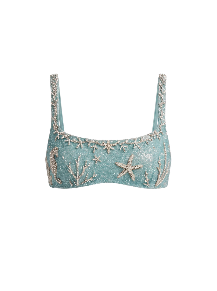 Ocean Starfish Green Bikini Top