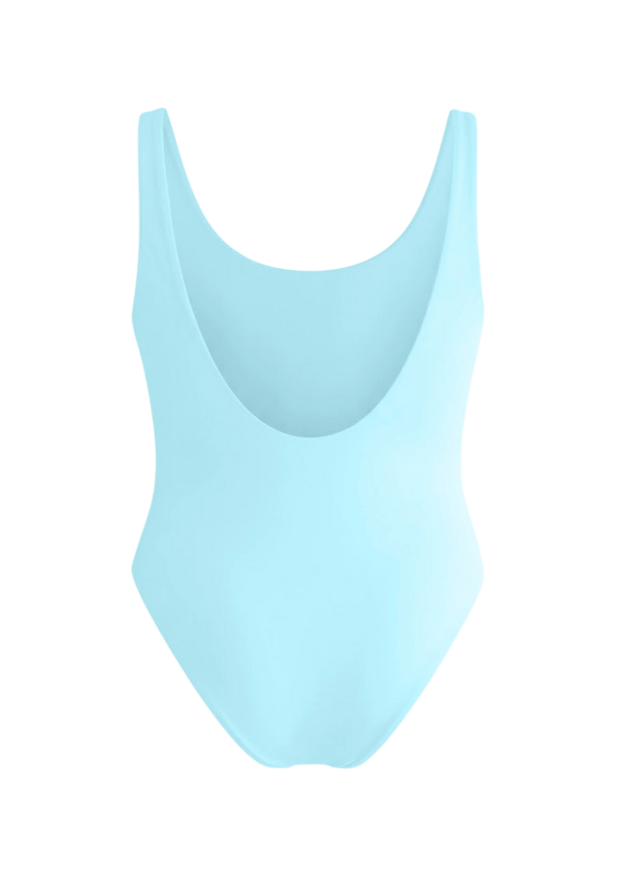 Una High Cut Scoop Back Blue Swimsuit