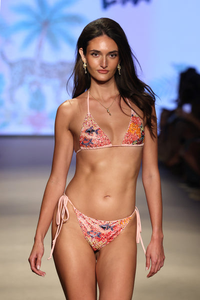 Oceanic Bloom Pink Bikini Top