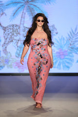 Aya Fully Beaded Pink Maxi Dress