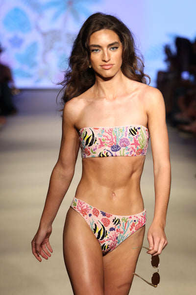 Uma Pink Strapless Bikini Top