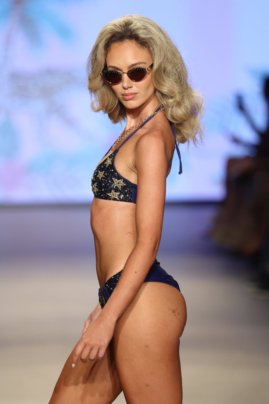 Star Navy Bikini Top
