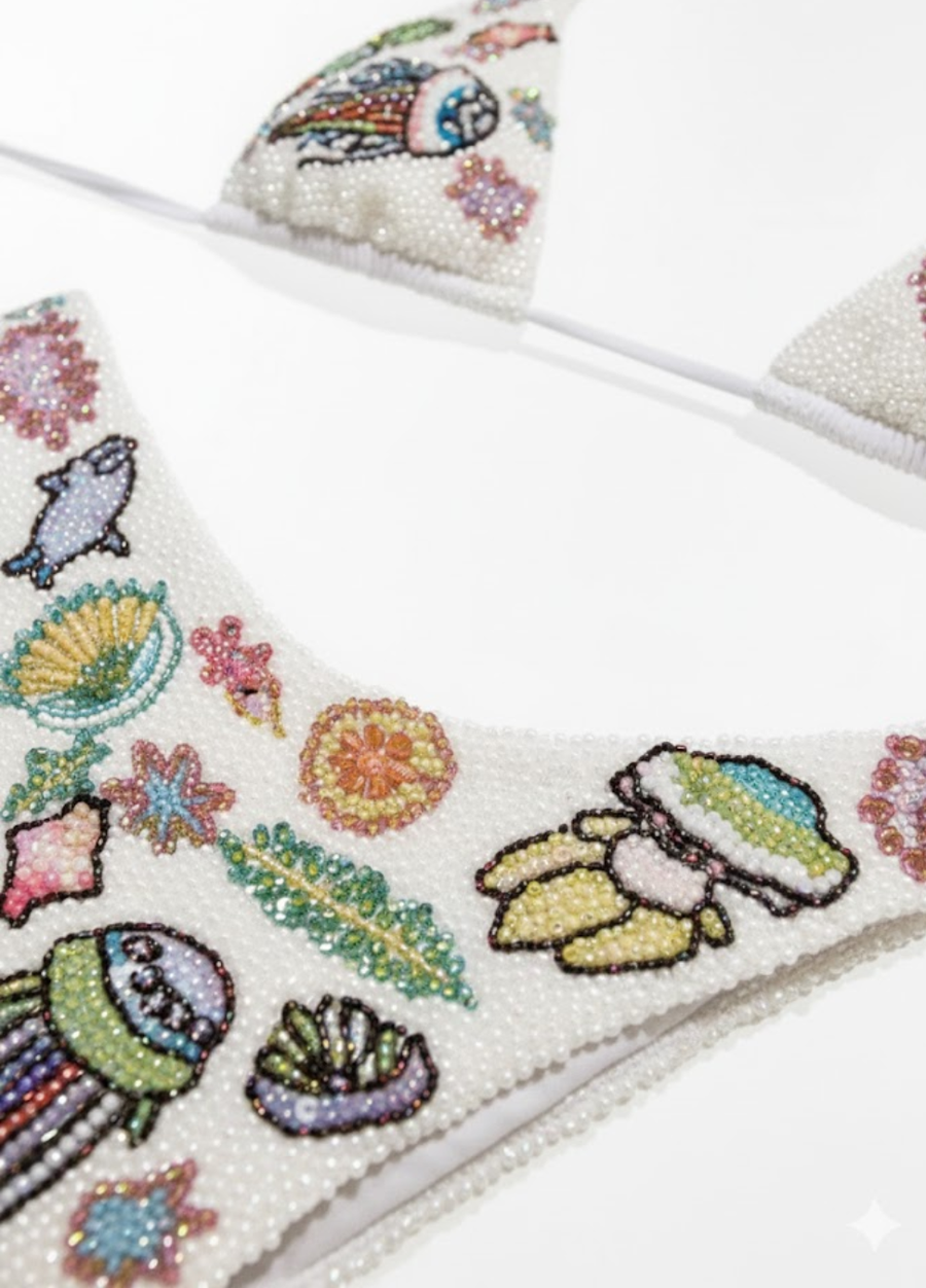 Jellyfish Bikini Top - White