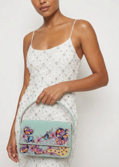 Shoredream Embellished Green Shoulder Bag