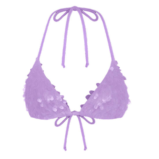 Sienna Sequin Embroidery Bikini Top - Lilac