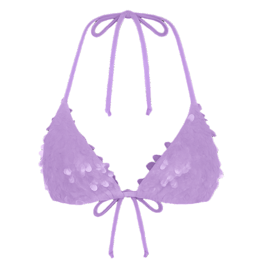 Sienna Sequin Embroidery Bikini Top - Lilac