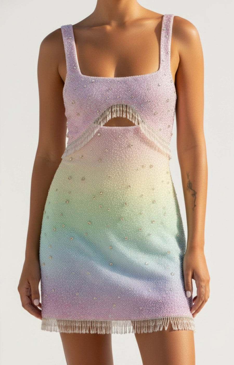Posy Gradient Pastel Beaded Mini Dress