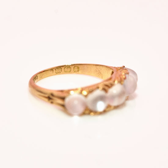 18ct Gold Victorian Moonstone Five Stone Ring