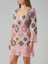 Spring Pink Crochet Dress