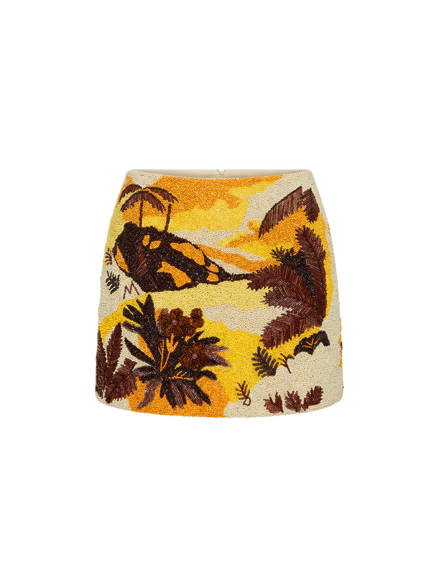 Kulani Kinis x Oceanus Golden Sunset Beaded Co-ord Skirt