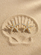 Marina's Golden Starfish Crystal Earrings