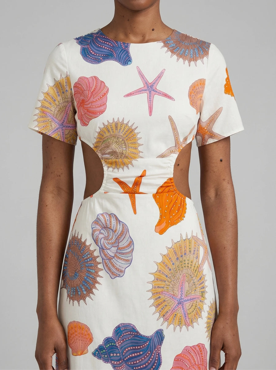 Lydia Midi Party Dress White