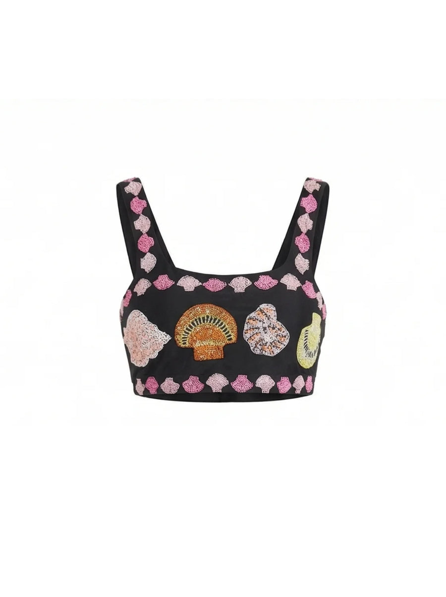New York Hand-Embroidered Top Multi Colour