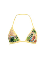 Charli Embellished Premium Tropical Bikini Top in stock