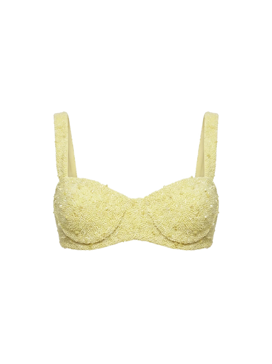 Heidi Hand Beaded Bikini Top Multi Colour