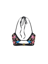 Marissa Hand Embroidered Luxe Bikini Top Black in Stock