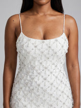 Calliope Luxury Crystal Maxi Party Dress White