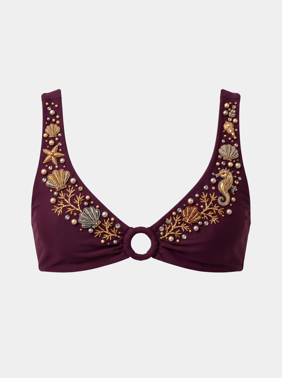 Coral Bikini Burgundy With Ring