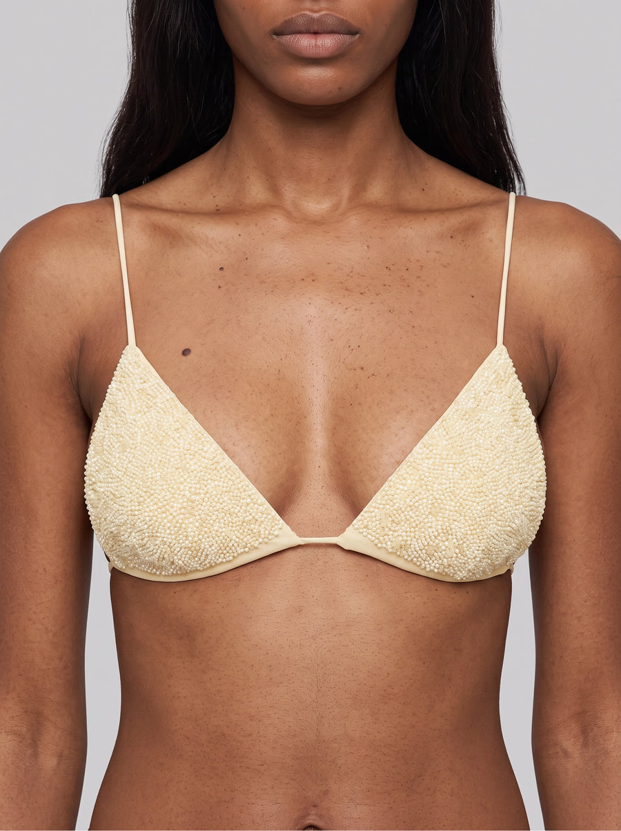 Nixie Triangle Shape Bikini Top - Yellow