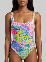 Deep Coral Pink Swimsuit