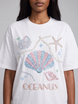 Concha T White Beaded T-Shirt