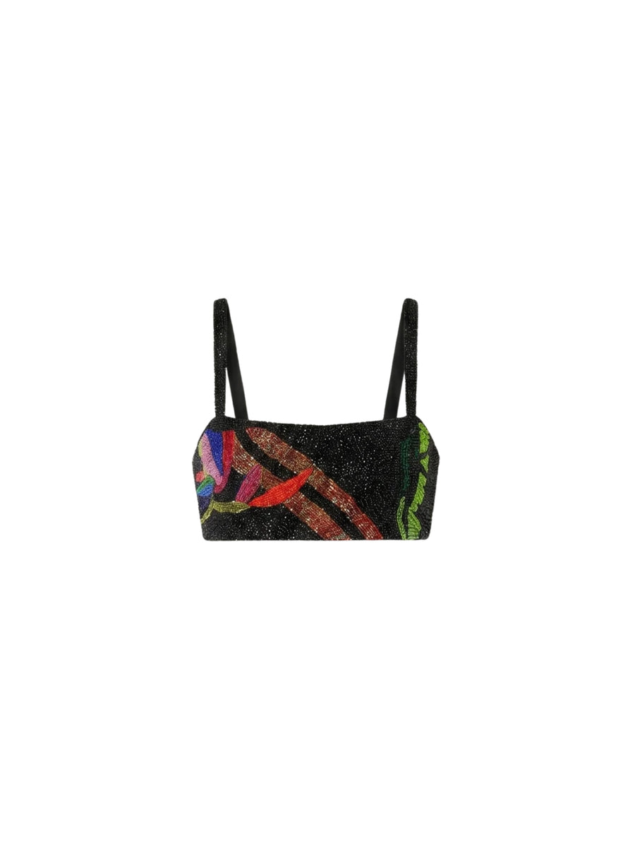 La Noche Beaded Co-ord Top Black Christina Milian