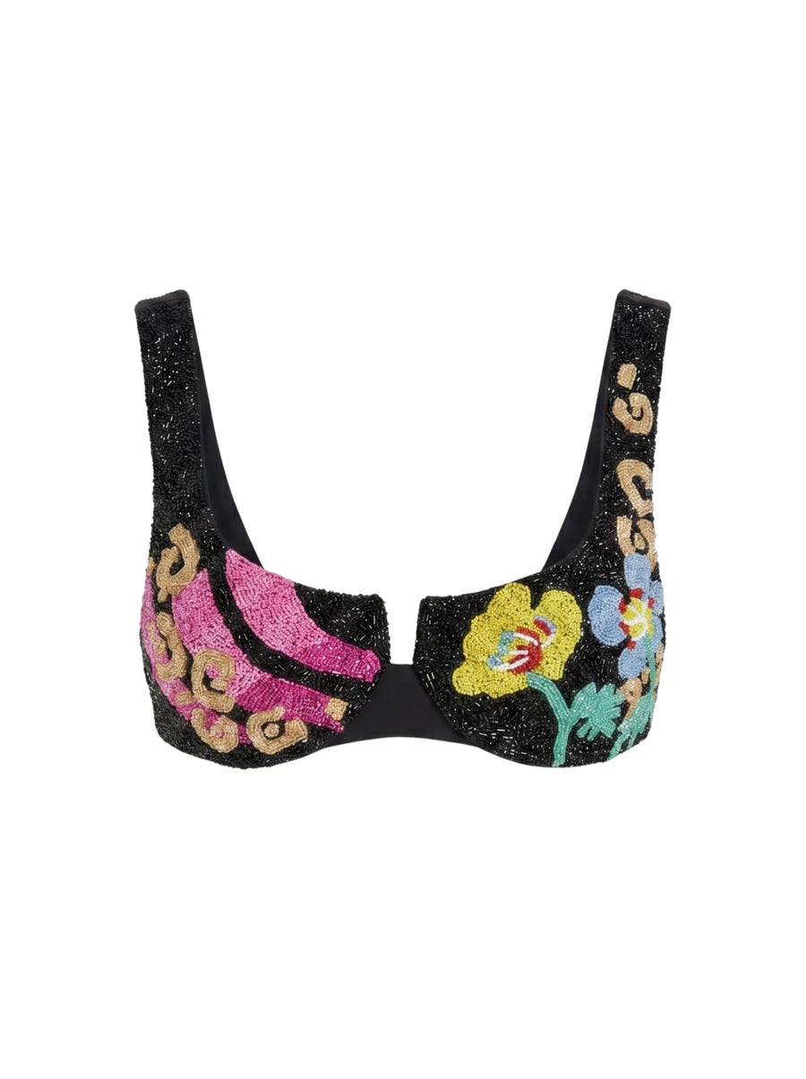 Colorful Flower Bikini Top