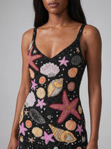 Tasseled Starfish Black Mini Dress