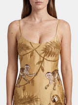 Zola Gold Midi Strap Dress