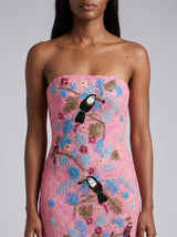 Aya Fully Beaded Pink Maxi Dress