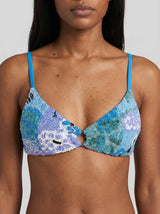 Leila Beaded Blue Bikini Top