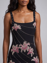 Gala Embellished Black Mini Dress