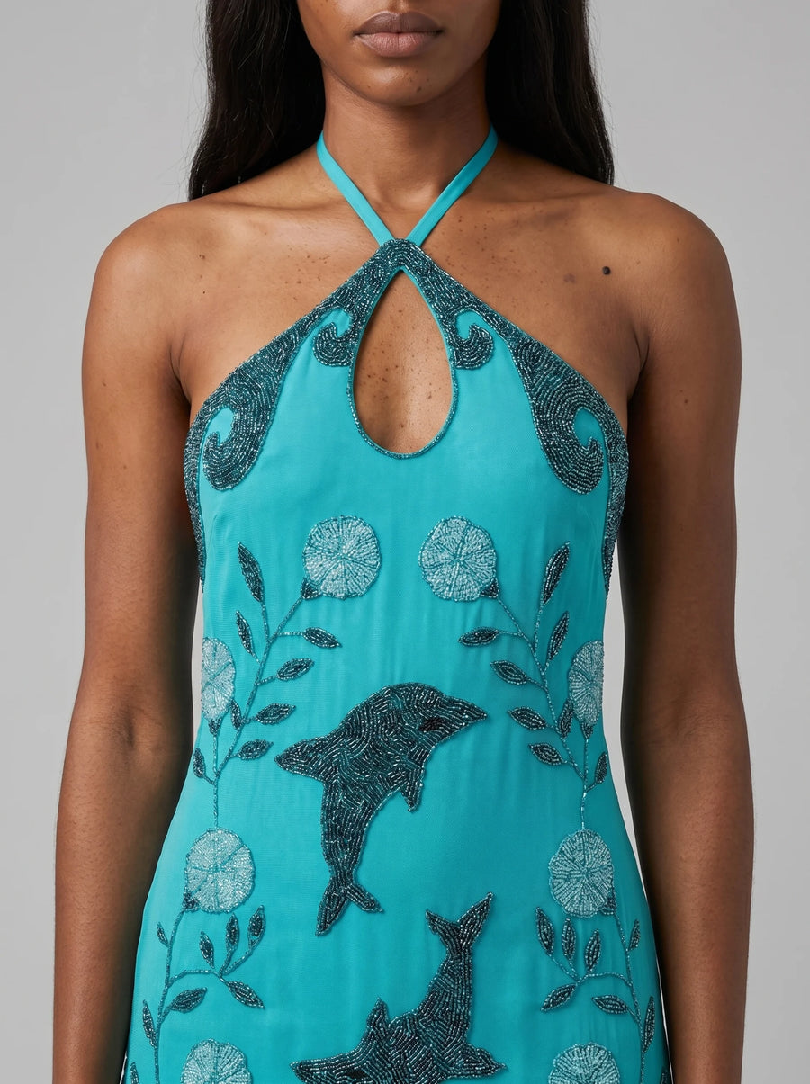 Dolphin Halterneck Maxi Dress