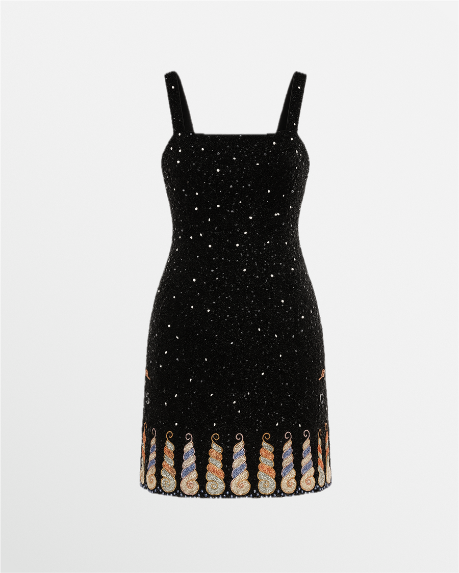 Oceanus x Zandra Rhodes Dreamy Dress Black
