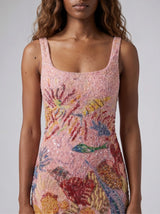 Oceanic Bloom Pink Mini Dress