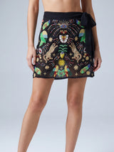Aurelia Embroidered Luxury Black Sarong in Stock