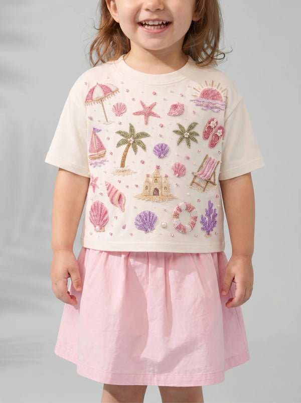 Beach Vibe Kids White T-shirt