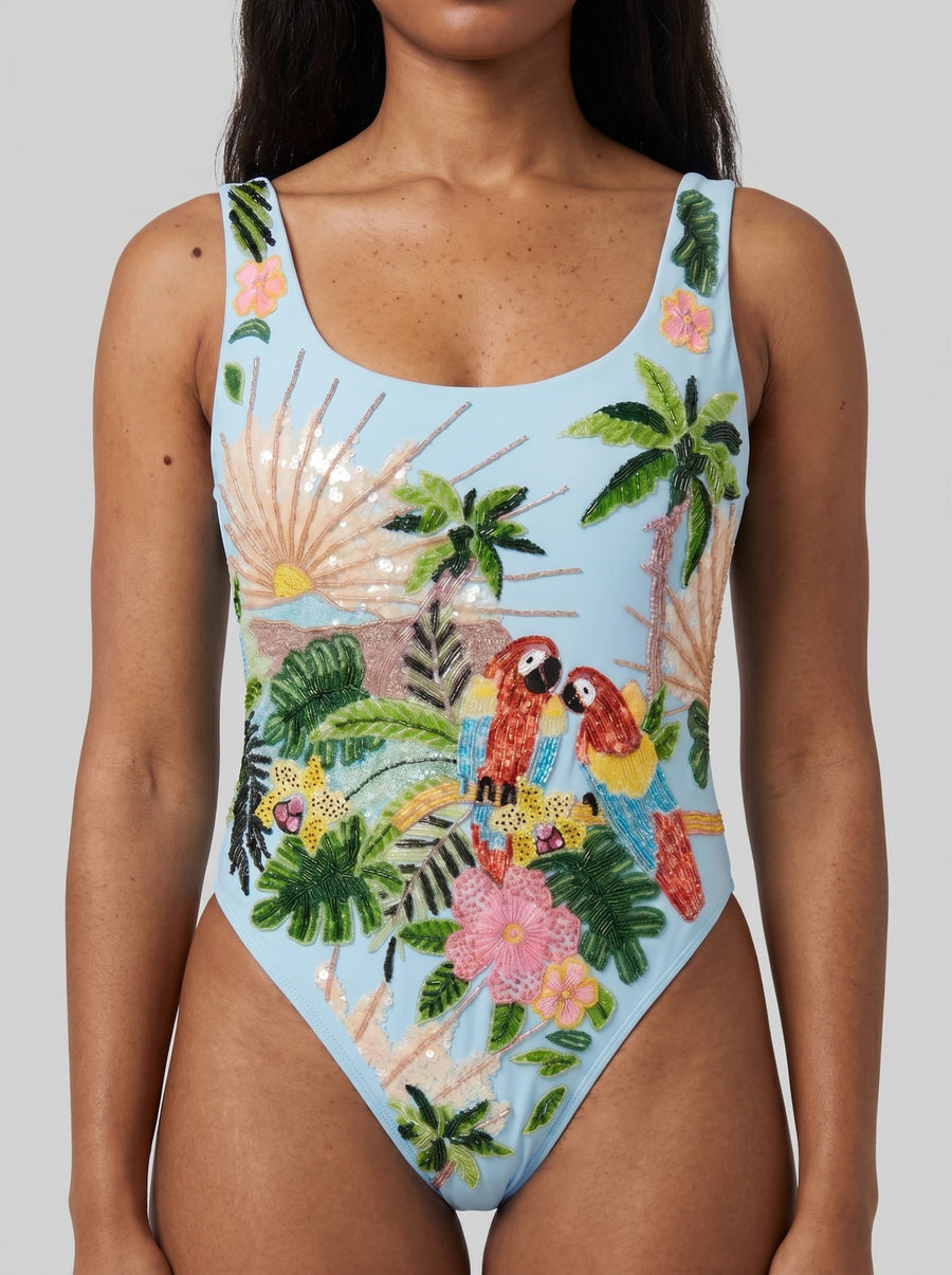 Maya Scoop Back Tropical Swimsuit