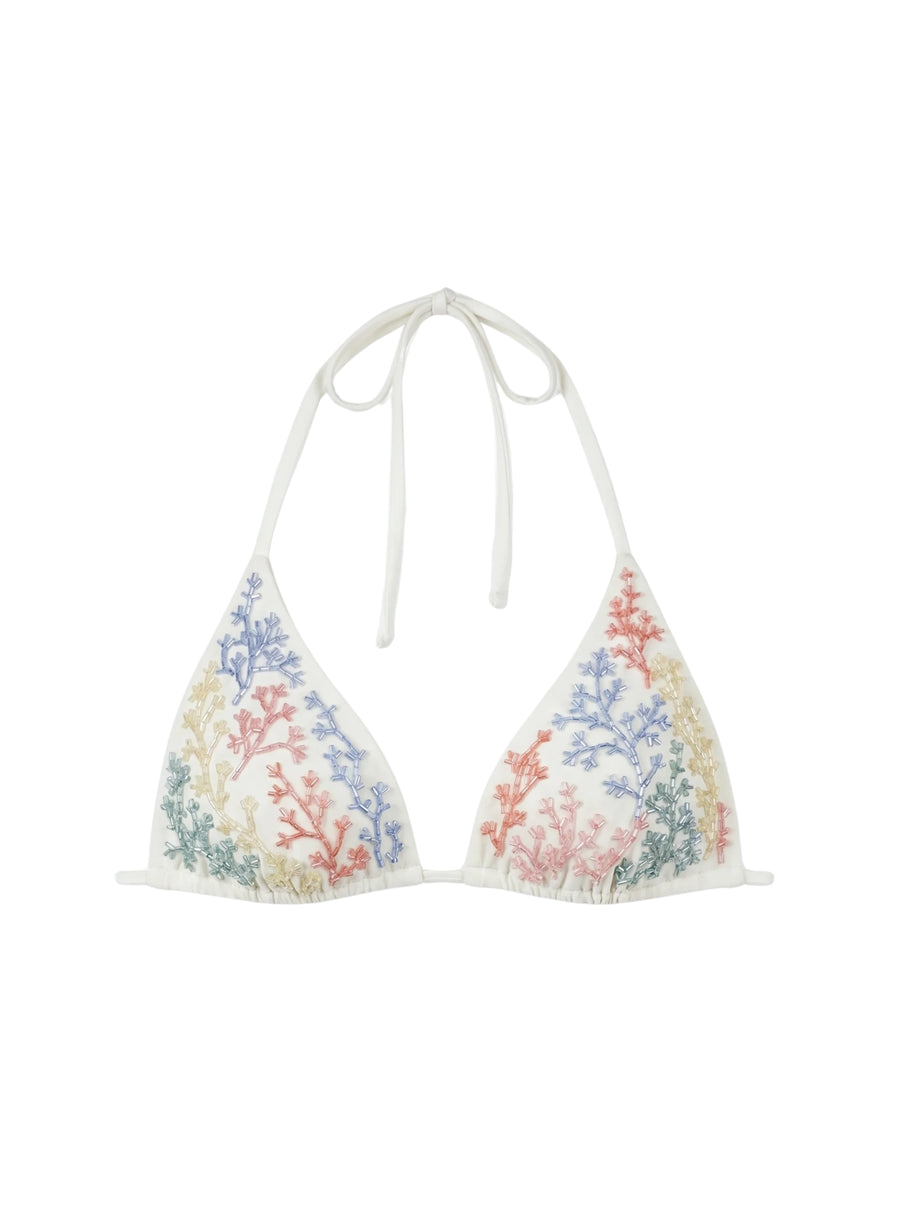 Cora White Bikini Top
