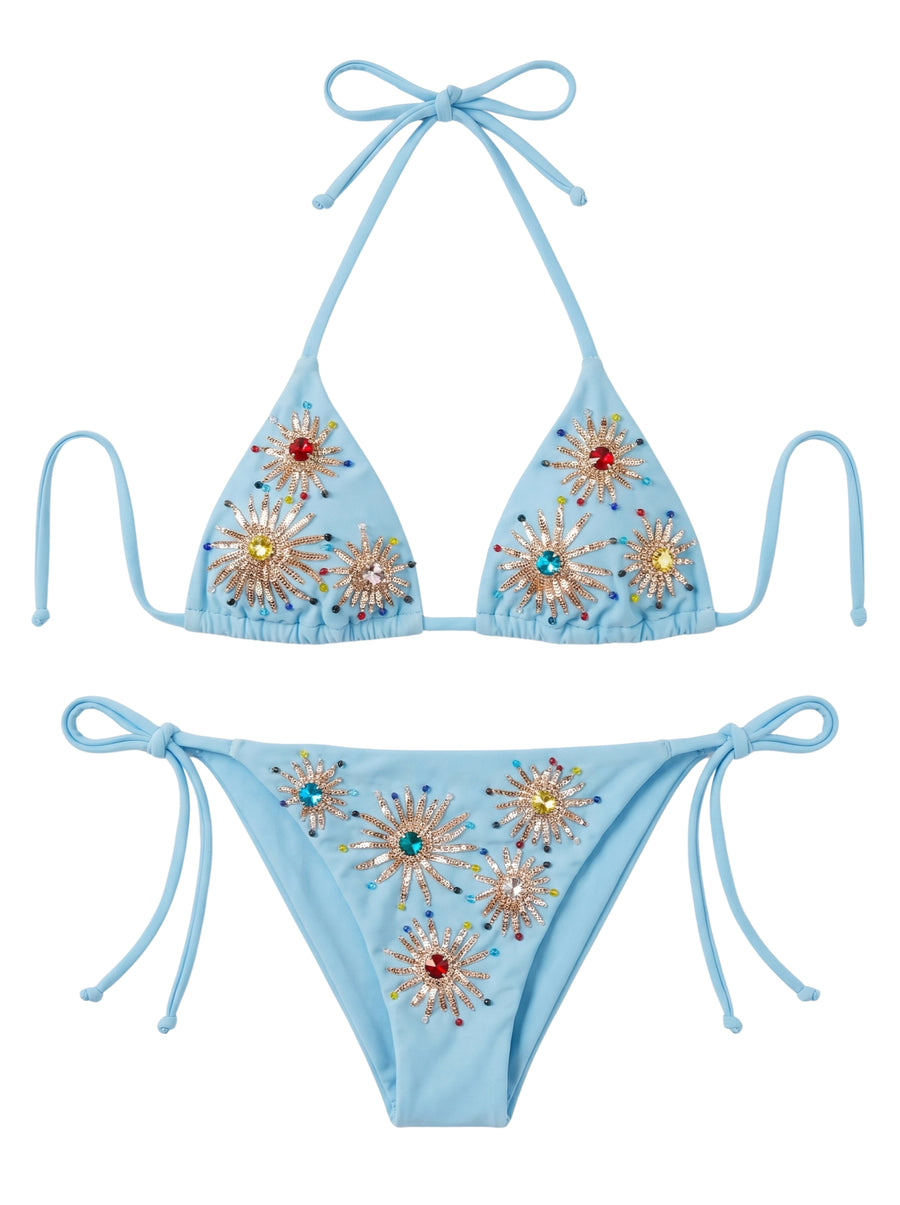 Sun Burst Blue Bikini Bottom