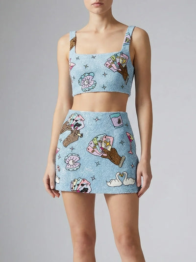 Vegas Beaded Multi Colour Party Beach Co-ord
