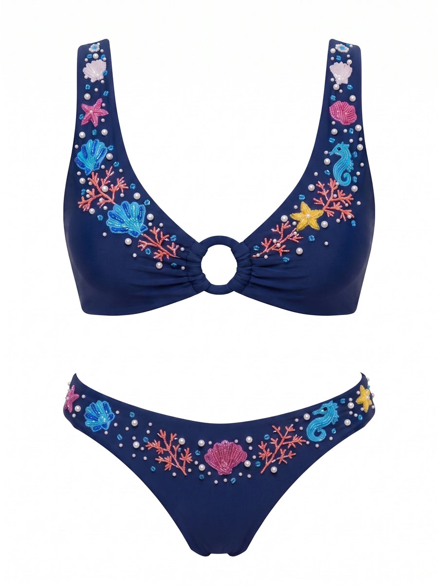 Oceanus Pearl Tide Multi-color Bikini Bottom