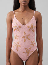 Starfish Hand Beaded Pink Swimsuit