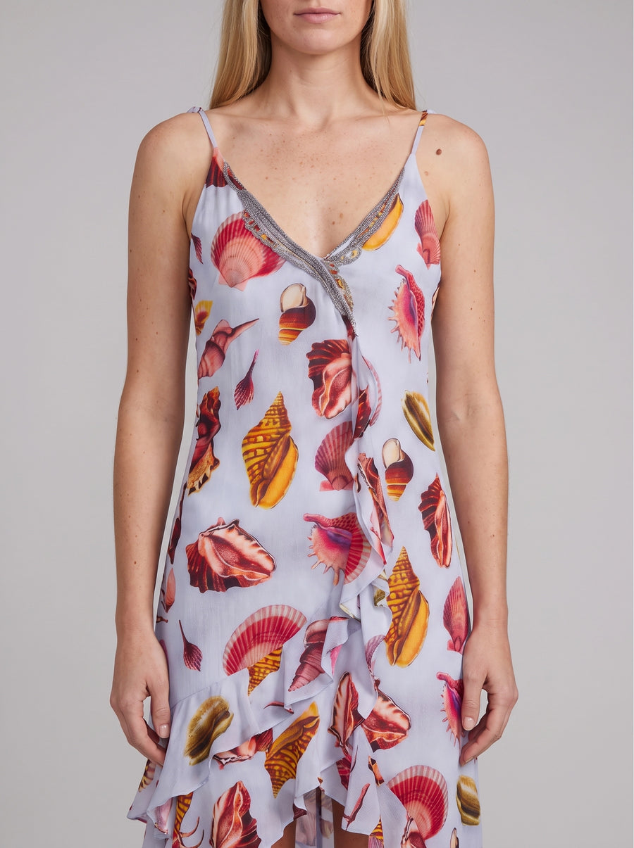 Nerissa Shell Asymmetric Midi Dress