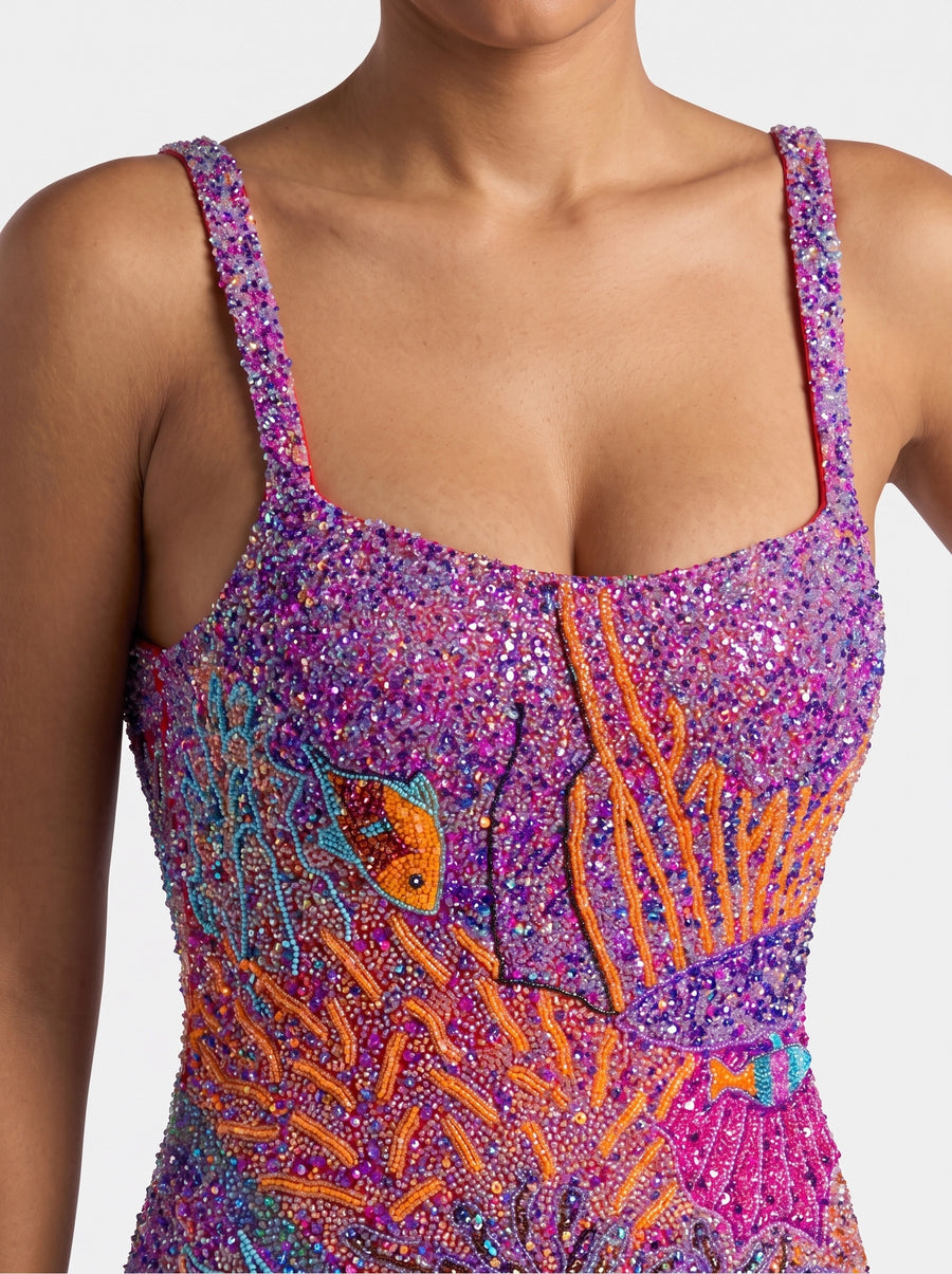 Lilac Coral Muse Mini Dress